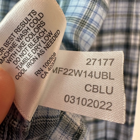 Peter Millar Men’s Blue Plaid Cotton Button Down Shirt (Size L) - Picture 5 of 8
